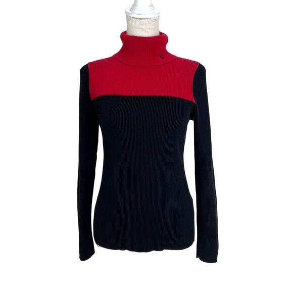 Lauren Ralph Lauren Ribbed Knit Turtleneck Sweater...